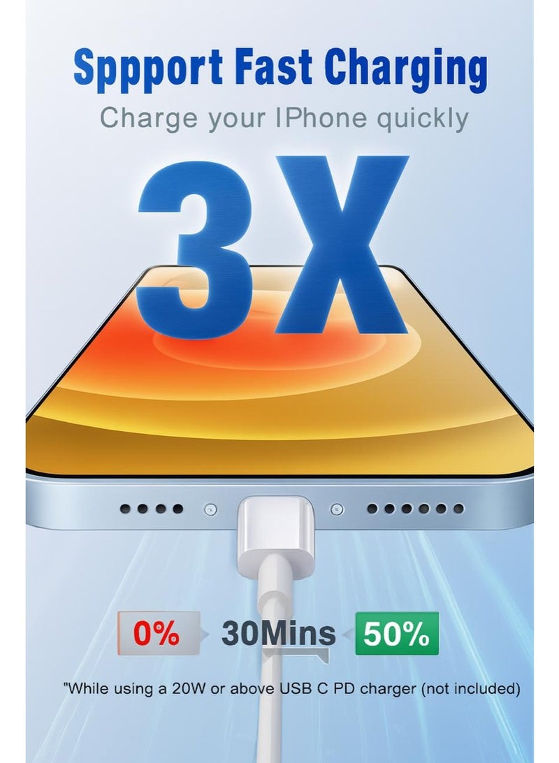 كيبل شاحن آيفون سريع – USB-C إلى لايتنينج PD 20W، متين 1 متر، جودة ممتازة، متوافق مع iPhone 8–14، iPad، AirPods، - Image 3